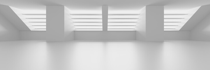 White Abstract Modern Architecture Interior Background