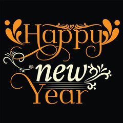 happy new year t shirt design.