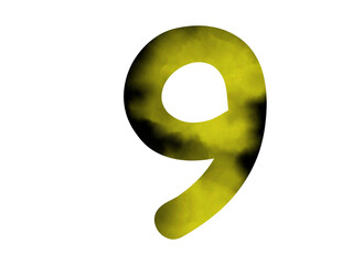 numbers illustration gradient watercolor background
