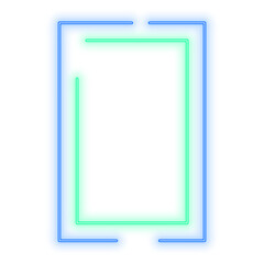 Neon Light Blue Green Vertical Rectangle