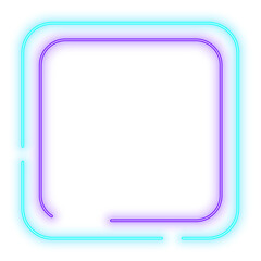 Neon Light Green Purple Rounded Square