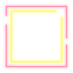 Neon Light Red Yellow Square