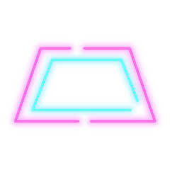Neon Light Pink Green Trapezoid