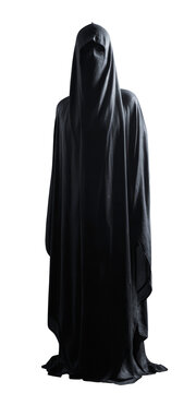 Grim reaper in black cloth, Halloween mystery concept, Generative AI