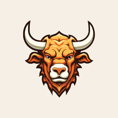 Bull Mascot Logo Design Bull Vector 