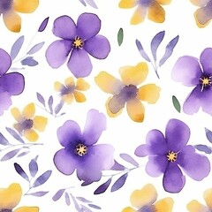 Fashionable pattern watercolor simple flower Floral seamless background for textiles, fabrics, covers, wallpapers, print, gift wrapping and scrapbooking  
