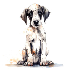 A beautiful watercolor portrait of a dog