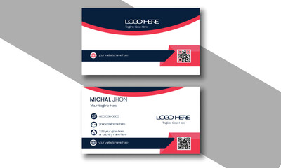 Title suggestions and business card design with Red and black  color design template.