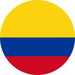 round Colombian national flag of Colombia, America