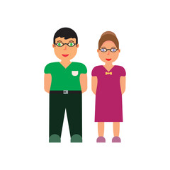 Fototapeta premium Flat vector characters cartoon icon