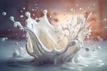 Obraz na płótnie Canvas Milk splash flow. Generate Ai