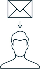 Direct message icon. Monochrome simple sign from blogging collection. Direct message icon for logo, templates, web design and infographics.