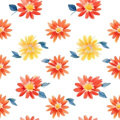 Fashionable pattern watercolor simple flower Floral seamless background for textiles, fabrics, covers, wallpapers, print, gift wrapping and scrapbooking