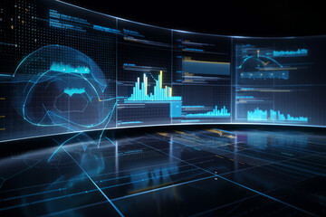 Digital analytics data visualization financial schedule, Generative ai