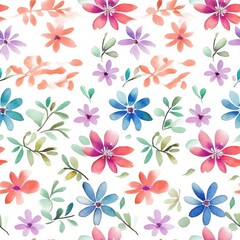 Fashionable pattern watercolor simple flower Floral seamless background for textiles, fabrics, covers, wallpapers, print, gift wrapping and scrapbooking