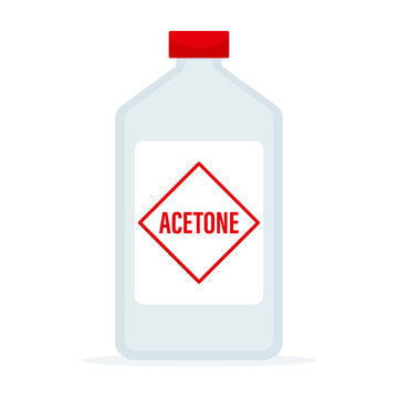 Plastic acetone bottle isolated on white background vector illustration