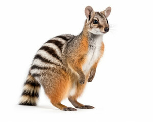 photo of numbat marsupial isolated on white background. Generative AI