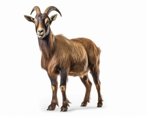 Fototapeta premium photo of Nubian goat isolated on white background. Generative AI