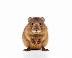 photo of muskrat rodent isolated on white background. Generative AI