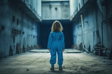 Modern person underground bunker. Generate Ai