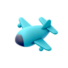 3d blue aircraft icon. Realistic 3d high quality isolated render