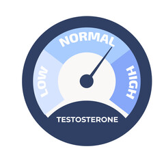 Testosteron level meter. Vector illustration.