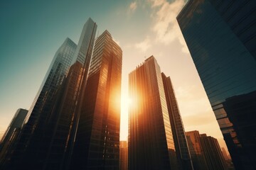 Modern skyscrapers business. Generate Ai