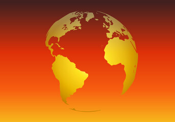 El planeta Tierra sin vegetación por el cambio climático, la ola de calor y el calentamiento global. Planeta sin agua © Montsilus