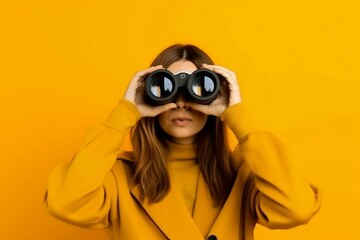 woman with binoculars