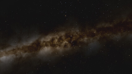Milky Way Galaxy in space Black background