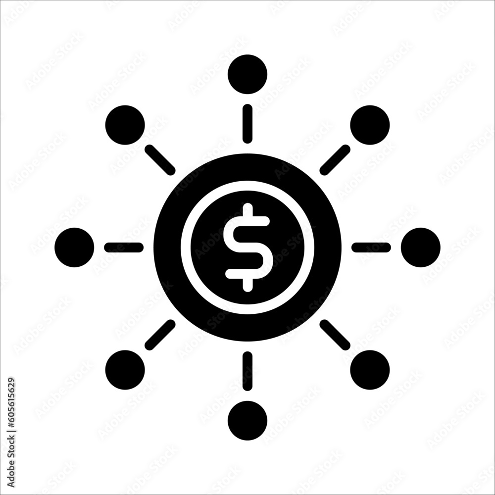 Poster solid vector icon for central bank which can be used various design projects.