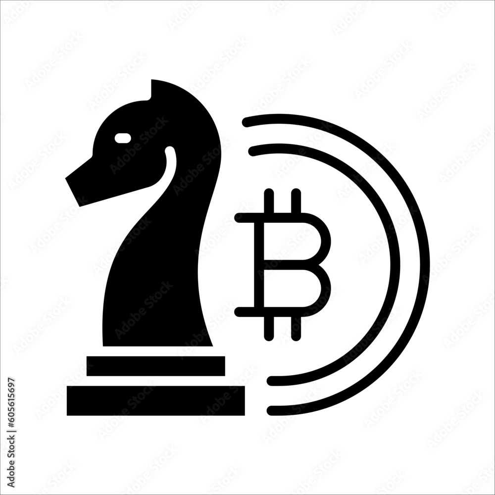 Poster solid vector icon for crypto strategy which can be used various design projects.
