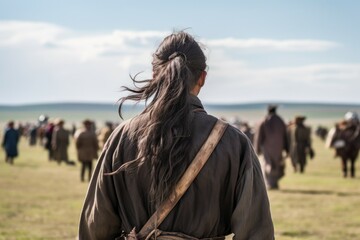 Mongolian ancient man warrior. Generate Ai
