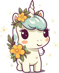 Unicorn watercolor for kids, easy to draw, childish style, cute