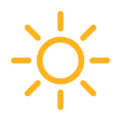 Sun Line Vector Icon Isolated