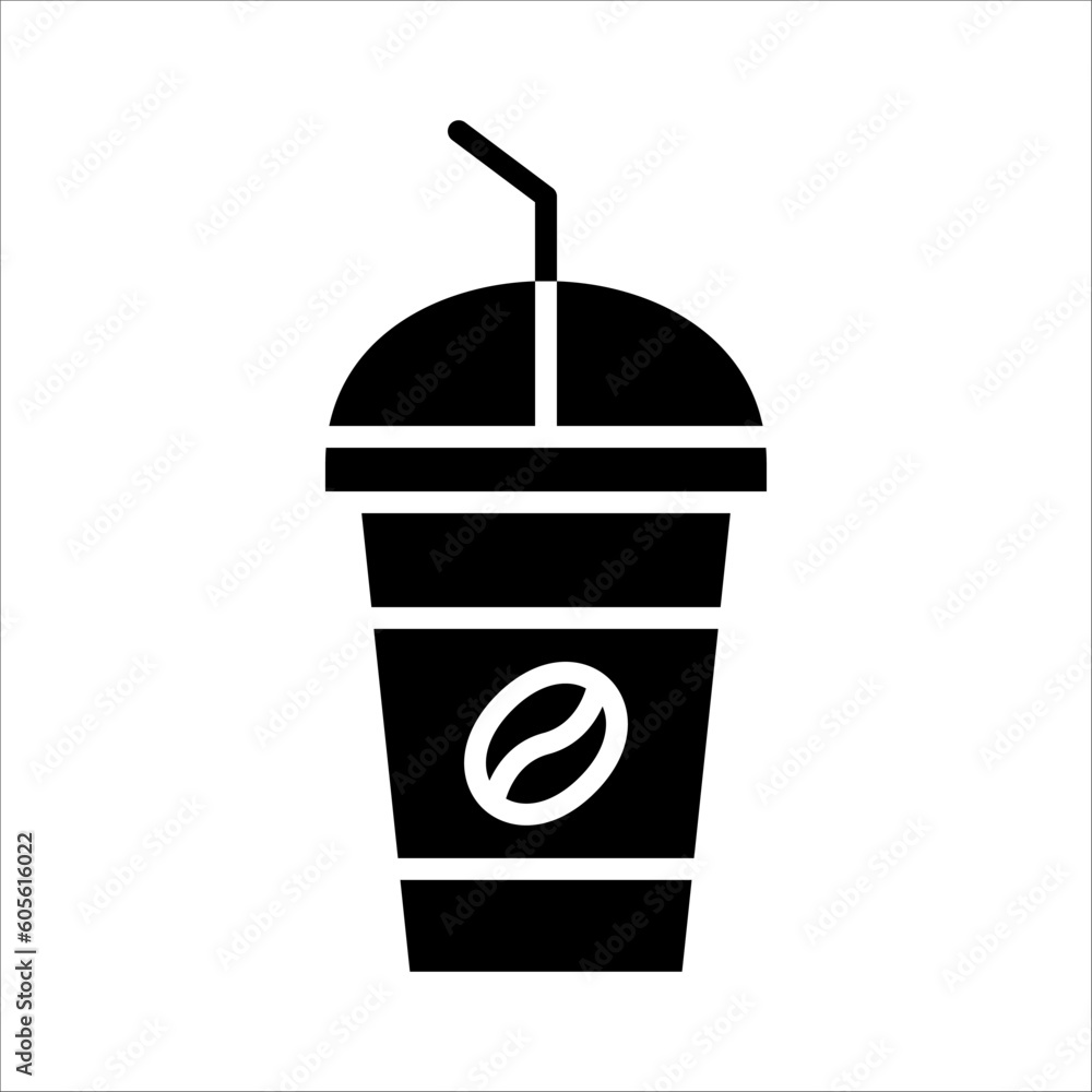 Aufkleber solid vector icon for ice coffee which can be used various design projects.