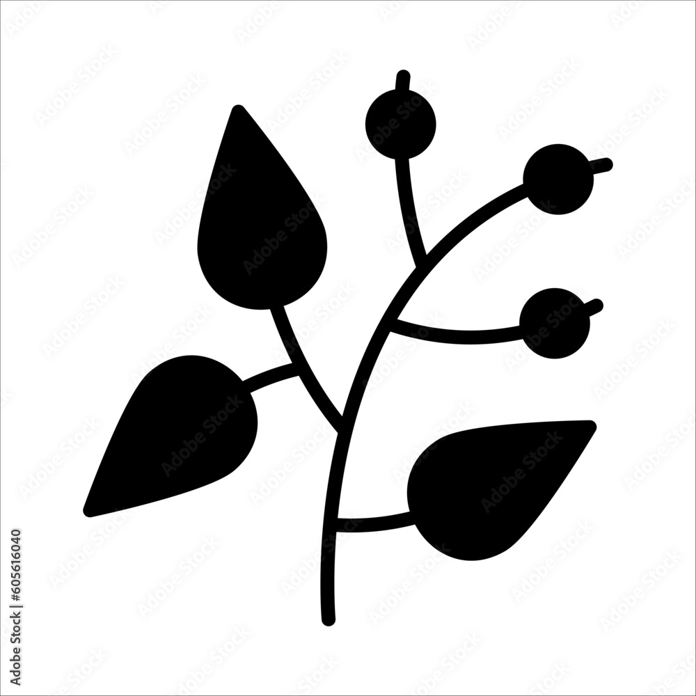 Aufkleber Solid vector icon for branch which can be used various design projects.