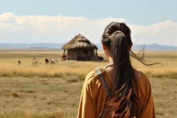 Mongolian ancient woman. Generate Ai