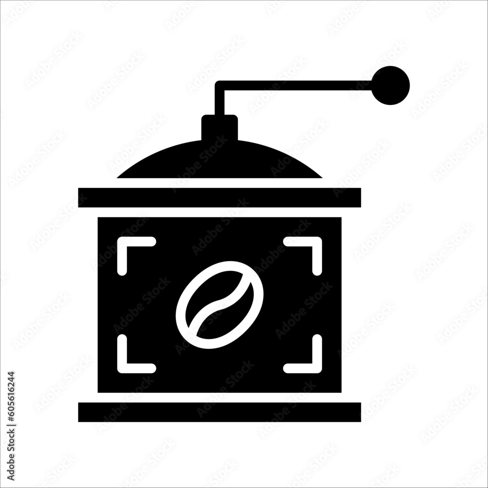 Poster solid vector icon for coffee grinder which can be used various design projects.