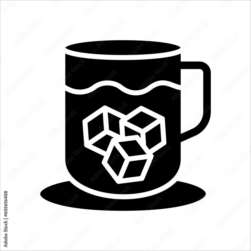 Poster solid vector icon for cold drink which can be used various design projects.