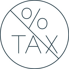 Tax free icon. Monochrome simple sign from common tax collection. Tax free icon for logo, templates, web design and infographics.