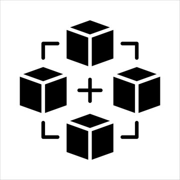 Solid vector icon for blockchain which can be used various design projects.
