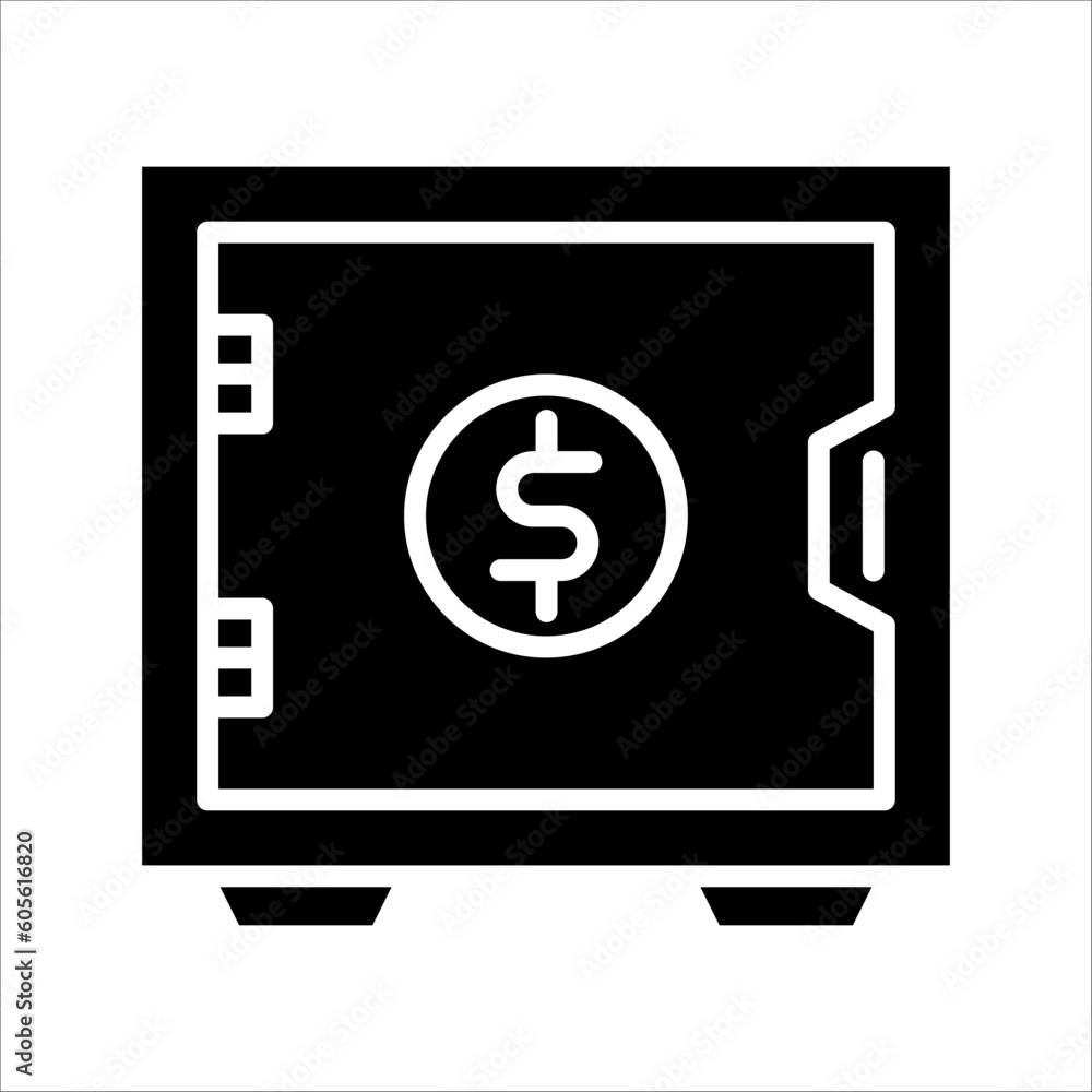 Poster solid vector icon for safe which can be used various design projects.