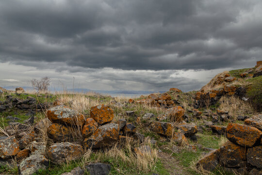 Hayravank Monastery on coast of Sevan Lake in Armenia