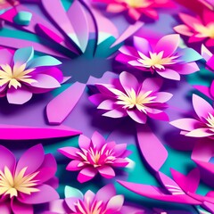 Obraz premium Blossoming flowers with a mix of pink and purple petals