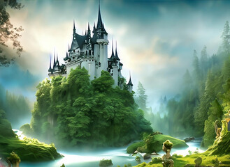 castle in the forest .
Enchanting Fairytale Castle: A Magical Journey 