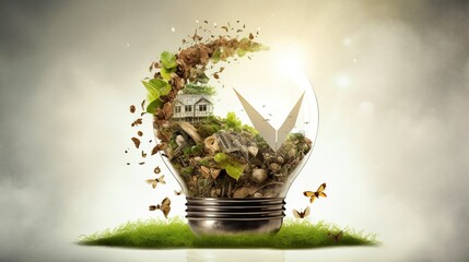 nature in a light bulb