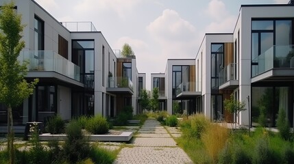 Fototapeta na wymiar modern house with green technology