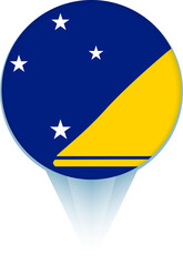Map pointer with flag of Tokelau.