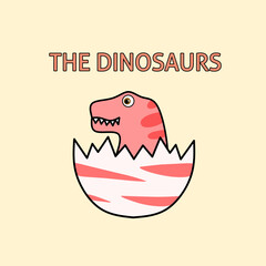 Illustration vector graphic of cartoon cute dinosaur kid in the egg shell